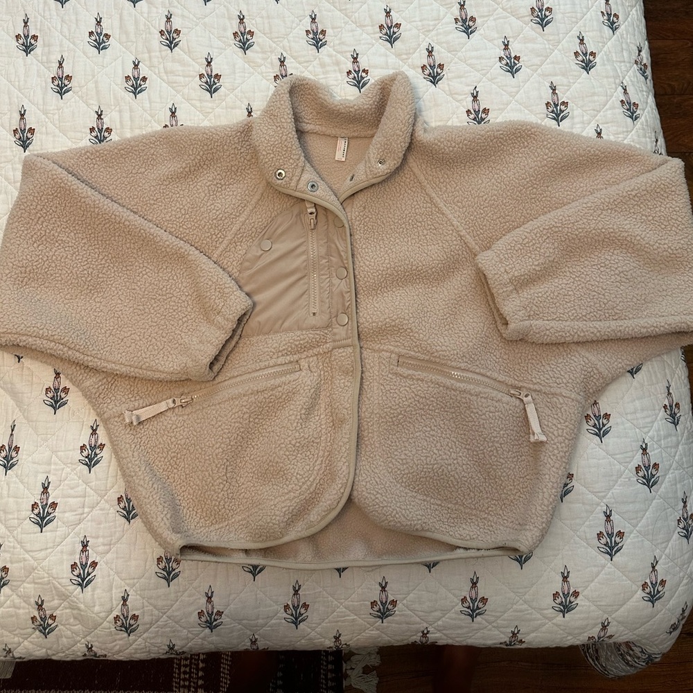 Free People Teddy Jacket in Beige